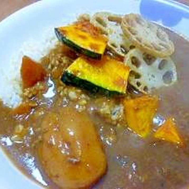 *2日目カレー*干し野菜のソテーをトッピング*